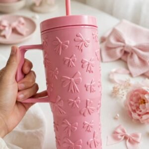 Vaso térmico de Acrílico rosa de doble pared - 30 Onzas